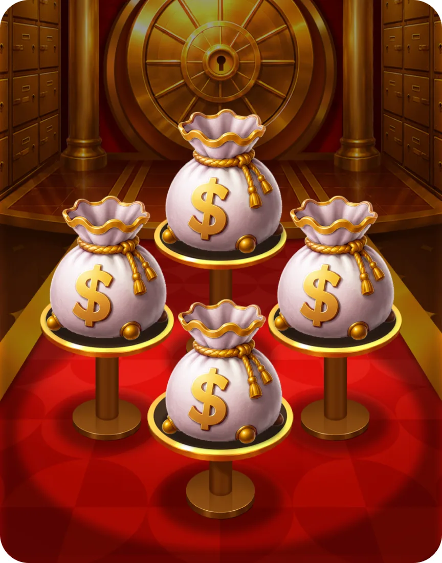 A vault full of money bags